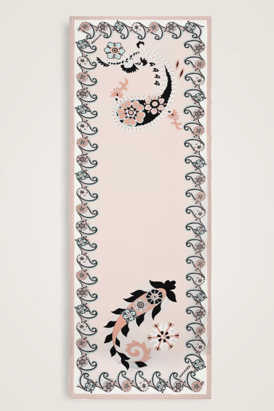 Lahor Bej Krep İpek Kaftan Şal 70x210 - 1