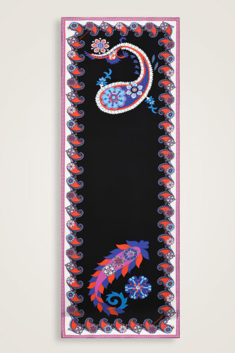 Lahore Black Crepe Silk Kaftan Shawl 