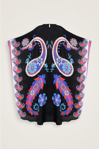 Lahore Black Silk Kaftan - 2