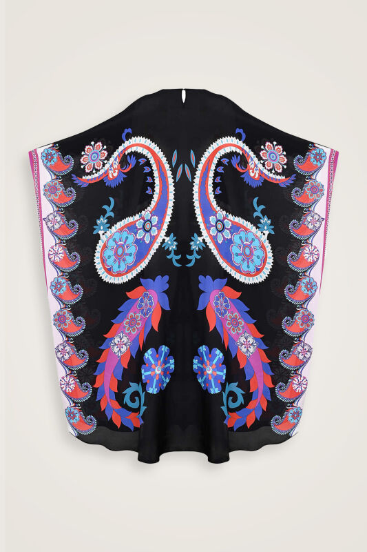 Lahore Black Silk Kaftan - 2