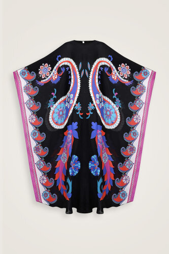 Lahore Black Silk Kaftan - 1