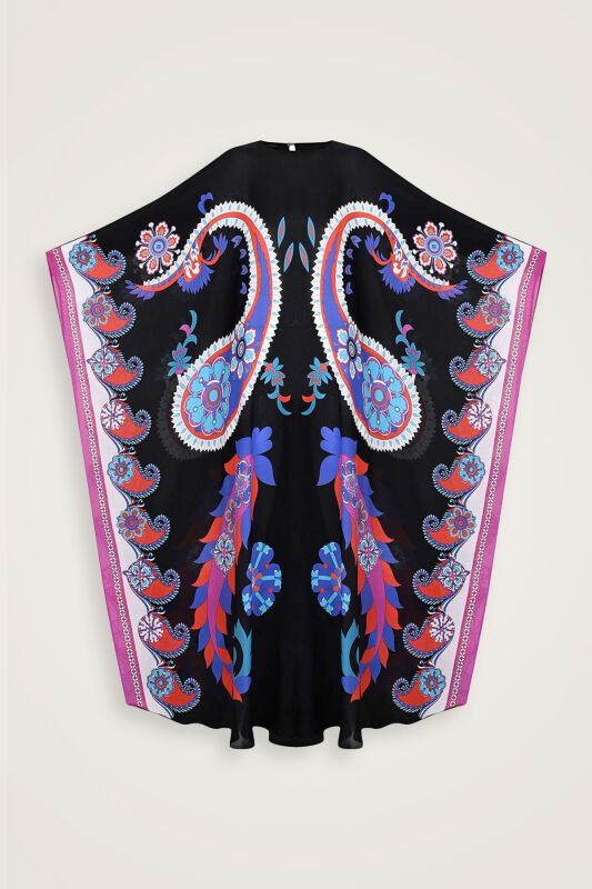 Lahore Black Silk Kaftan - 1