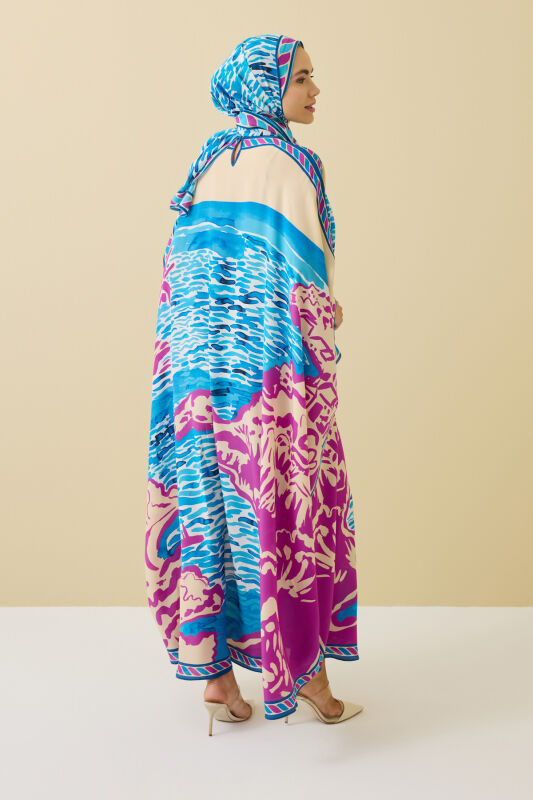 Lakeside Blue Silk Kaftan - 6