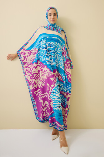 Lakeside Blue Silk Kaftan - 3