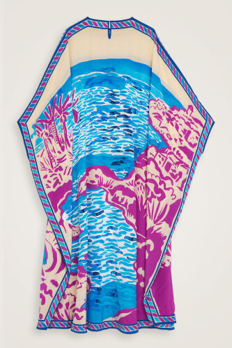 Lakeside Blue Silk Kaftan - 4