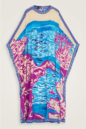 Lakeside Blue Silk Kaftan - 2