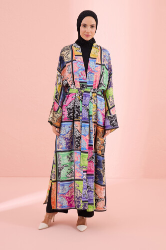 Lakeside Multicoloured Modal Viscose Kimono - 1