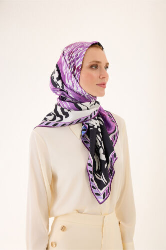 Lakeside Purple-Pink Double-Sided Twill Silk Scarf 