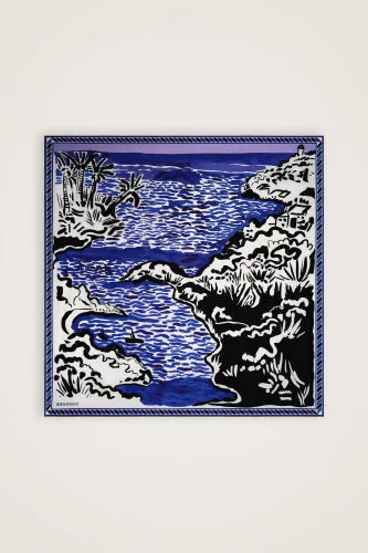 Lakeside Purple-Pink Double-Sided Twill Silk Scarf - 2