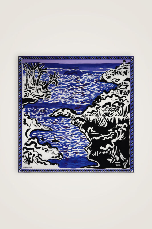 Lakeside Purple-Pink Double-Sided Twill Silk Scarf - 2
