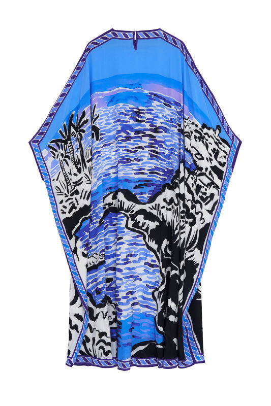 Lakeside Purple Silk Kaftan - 4