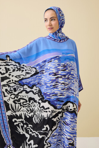 Lakeside Purple Silk Kaftan - 3