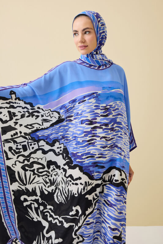 Lakeside Purple Silk Kaftan - 3