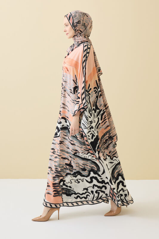 Lakeside Salmon Silk Kaftan - 5