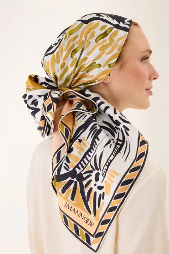 Lakeside Salmon-Yellow Double-Sided Twill Silk Scarf 
