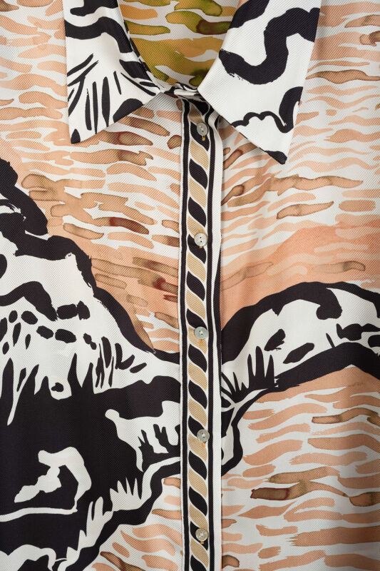 Lakeside Salmon-Yellow Silk Twill Shirt - 2