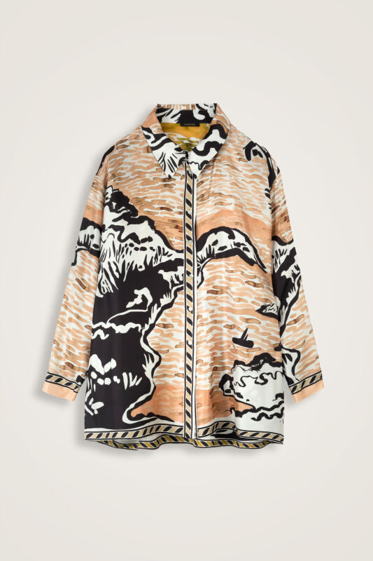 Lakeside Salmon-Yellow Silk Twill Shirt - 1