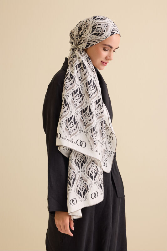 Lale Bej Pamuk İpek Şal 70x210 - 1