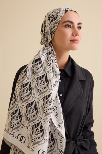 Lale Bej Pamuk İpek Şal 70x210 - Imannoor (3)