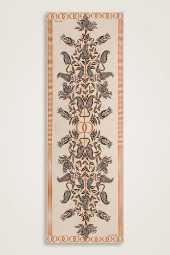 Lale Devri Somon Krep İpek Şal 70x210 - Imannoor (2)