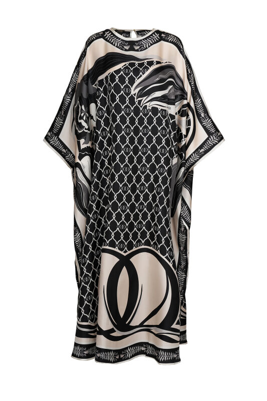 Lalenoor Black Silk Kaftan - 1