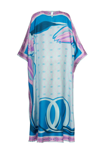 Lalenoor Blue Silk Kaftan - 4