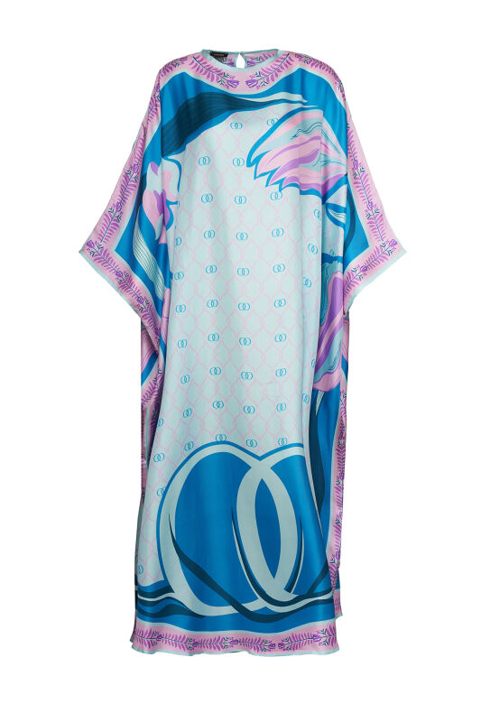 Lalenoor Blue Silk Kaftan - 2