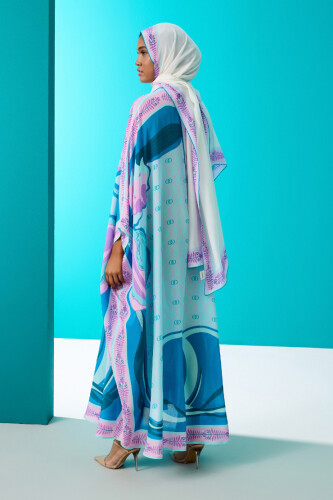 Lalenoor Blue Silk Kaftan - 3