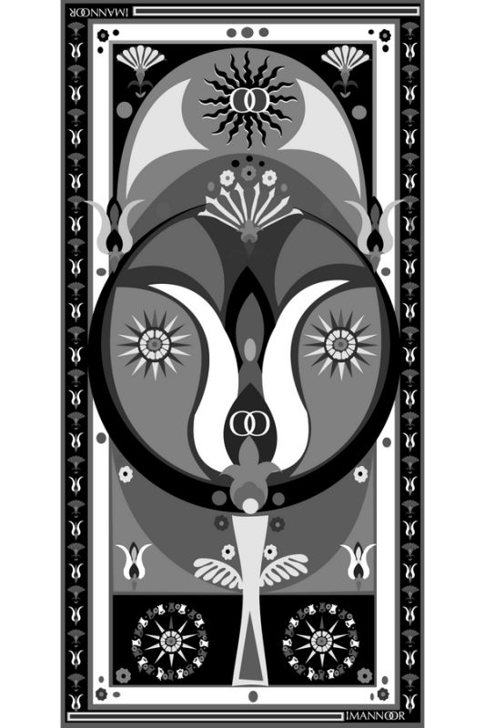 Lale Siyah Şifon İpek Şal 100x200 - 1