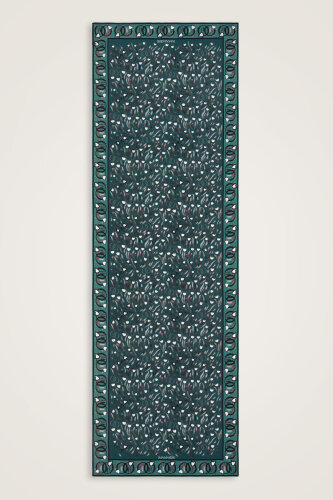 Lale Tarlası Petrol Krep İpek Şal 70x210 - Imannoor (2)