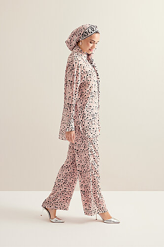 Lale Tarlası Pudra Krep İpek Gömlek - Imannoor (3)