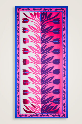 Lale Yolu Mor Pamuk Vual Pareo/Şal 100x200 - 1