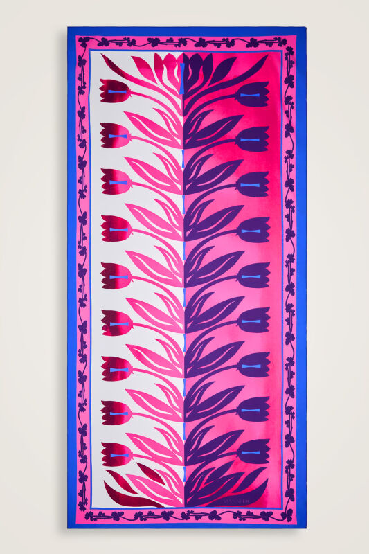 Lale Yolu Mor Pamuk Vual Pareo/Şal 100x200 - 1