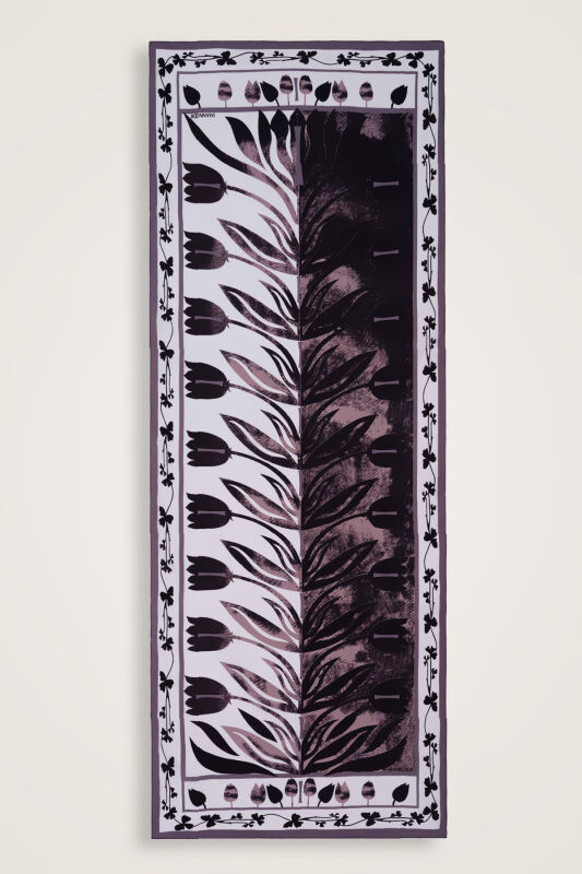 Lale Yolu Siyah Pamuk Şal 80x200 - 1