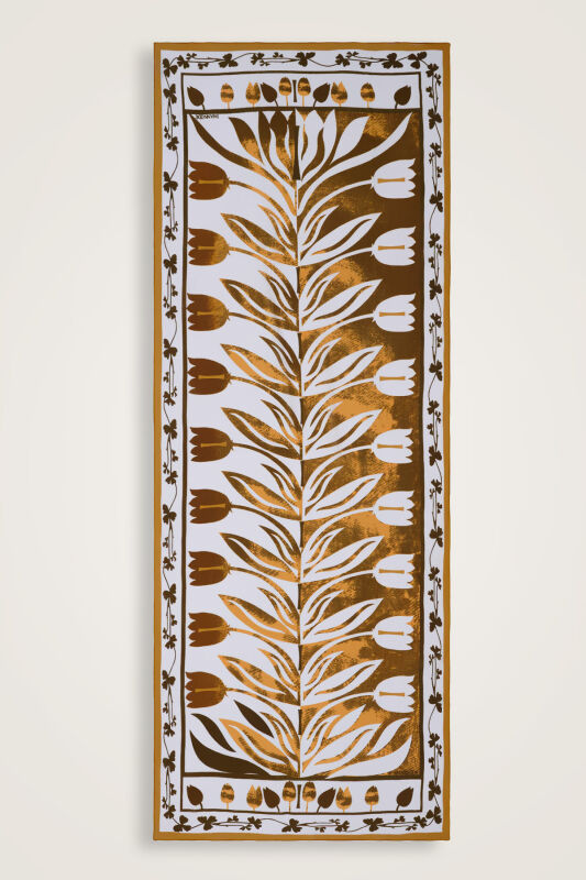 Lale Yolu Yeşil Pamuk Şal 80x200 - 1