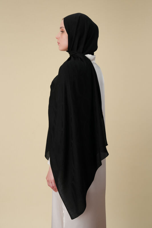 Large Bambunoor Black Spacious Tencel Shawl - 6