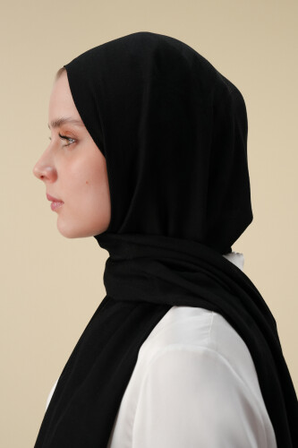 Large Bambunoor Black Spacious Tencel Shawl - 3