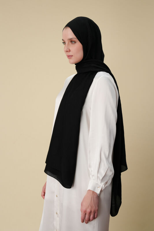 Large Bambunoor Black Spacious Tencel Shawl - 5