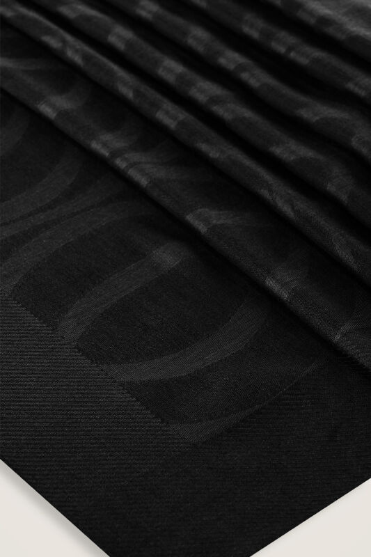 Large Bambunoor Black Spacious Tencel Shawl - 4