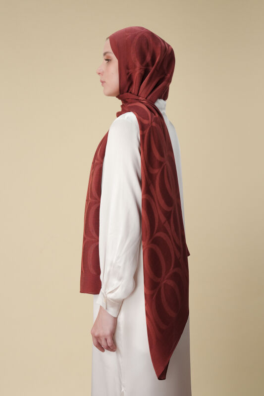 Large Bambunoor Burgundy Spacious Tencel Shawl - 5