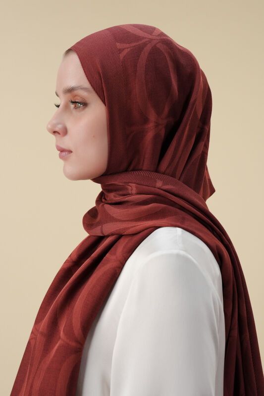Large Bambunoor Burgundy Spacious Tencel Shawl - 3