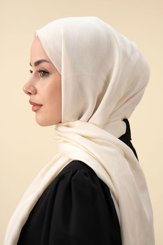 Large Bambunoor Ecru Spacious Tencel Shawl - 1