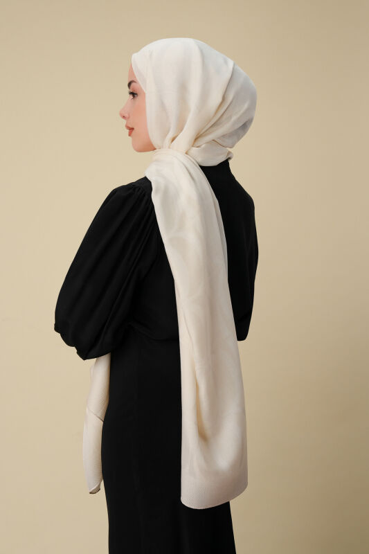 Large Bambunoor Ecru Spacious Tencel Shawl - 6