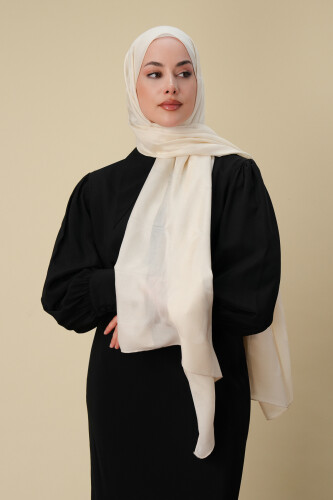 Large Bambunoor Ecru Spacious Tencel Shawl - 5