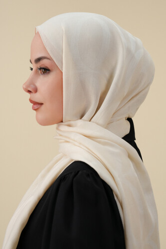 Large Bambunoor Ecru Spacious Tencel Shawl 