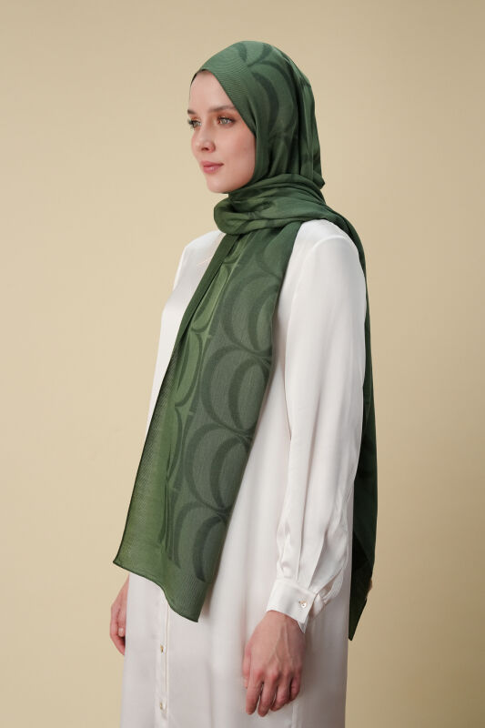 Large Bambunoor Emerald Green Spacious Tencel Shawl - 5