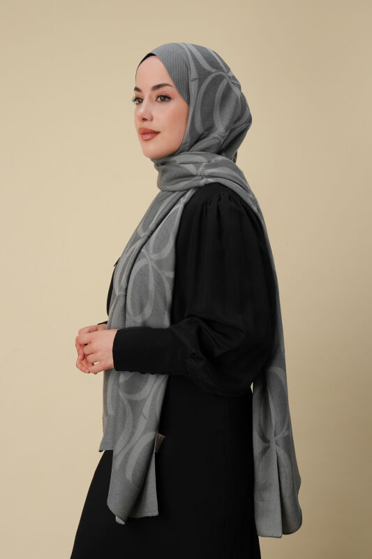Large Bambunoor Grey Spacious Tencel Shawl - 5
