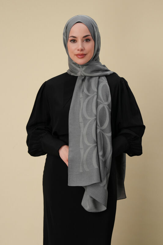 Large Bambunoor Grey Spacious Tencel Shawl - 3