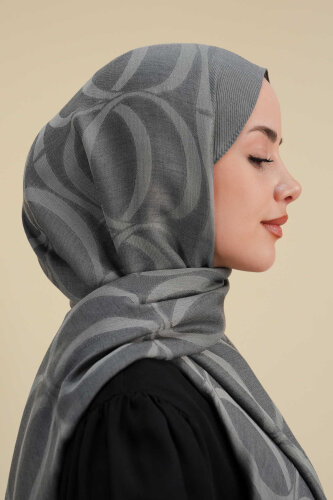 Large Bambunoor Grey Spacious Tencel Shawl 