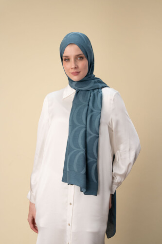 Large Bambunoor Indigo Spacious Tencel Shawl 